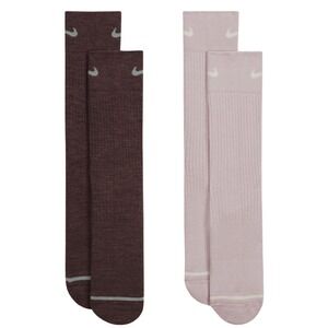 NEW 2 Pair Nike Everyday Wool Blend Men's 6-8 Cushioned Crew Socks W 6-10 Brown
